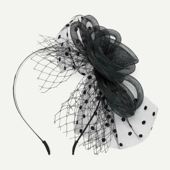 Polka Dot & Net Detail Hair Fascinator - Picture 1 of 2